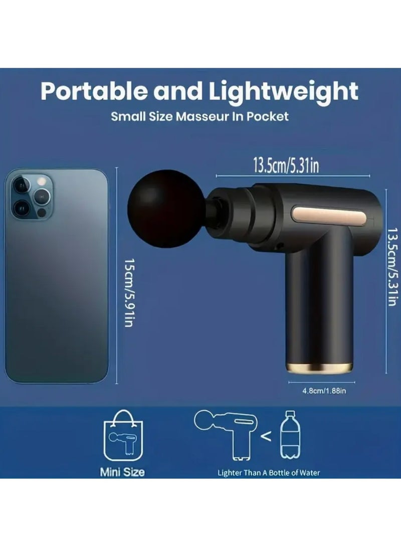 Massage gun. Massage device. Electric. 4 interchangeable heads. Deep tissue. Handheld. Quiet. Rechargeable. USB. 18650 lithium battery. Sports. Fitness. - Image 5