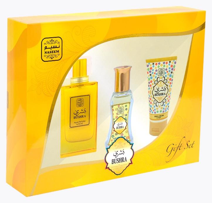 Naseem Bushra Luxury Gift Set – Eau De Parfum, Roll-On & Body Cream - Image 1