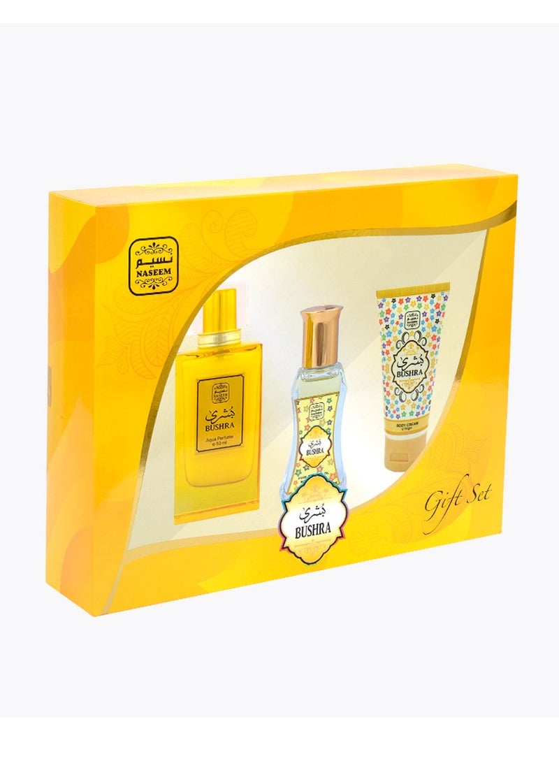 Naseem Bushra Luxury Gift Set – Eau De Parfum, Roll-On & Body Cream - Image 1