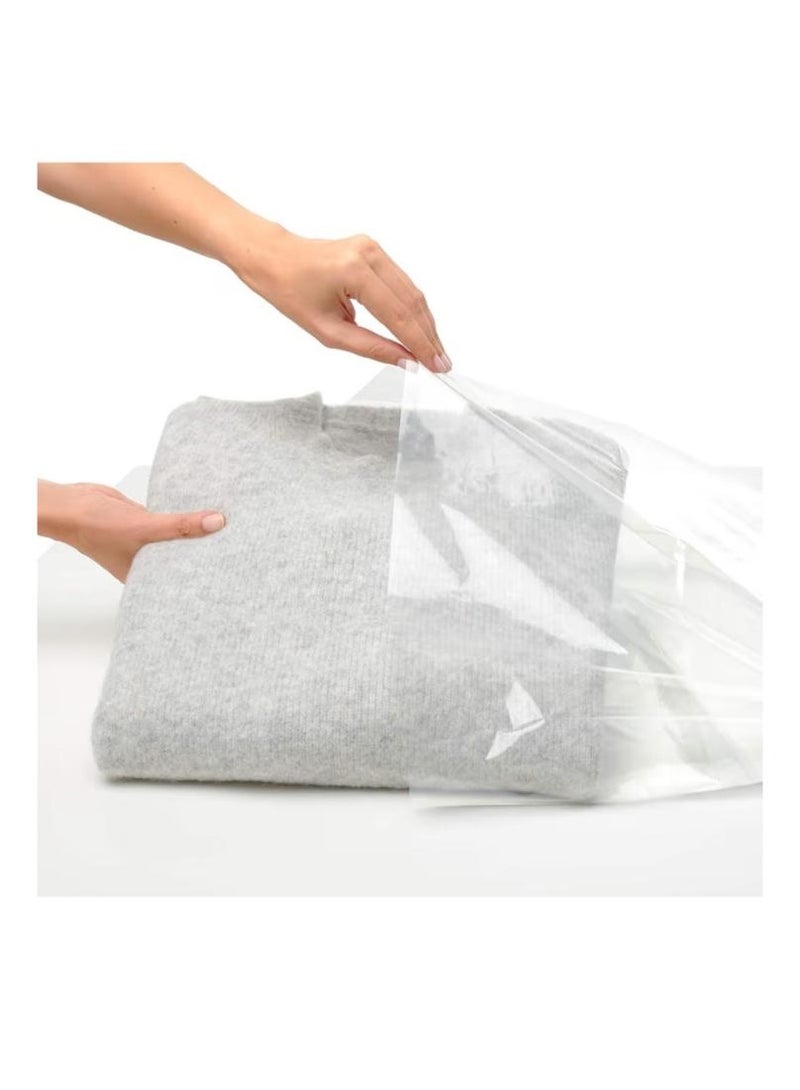 ريان Rayen أكياس تخزين الملابس مقاومة للعثة | 6 قطع | حجم كبير 82×40×13 سم | شفاف بولي إيثيلين | حماية مثالية للملابس الشتوية - Image 3