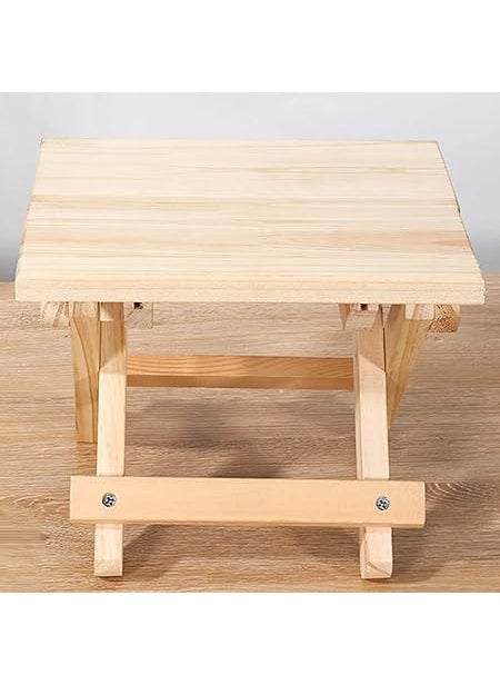 Jolfay Jolfay Wooden Foldable Stool Camping Outdoor Stool Portable Travel Stool Fishing Chairs Household Bamboo Shoeo Changing Stool Small Foldable Solid Wood StoolShower Bench Folding Furniture  - Image 2