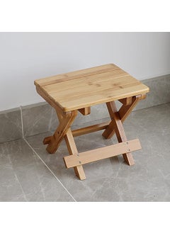 Jolfay Jolfay Wooden Foldable Stool Camping Outdoor Stool Portable Travel Stool Fishing Chairs Household Bamboo Shoeo Changing Stool Small Foldable Solid Wood StoolShower Bench Folding Furniture  - Image 1