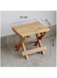 Jolfay Jolfay Wooden Foldable Stool Camping Outdoor Stool Portable Travel Stool Fishing Chairs Household Bamboo Shoeo Changing Stool Small Foldable Solid Wood StoolShower Bench Folding Furniture  - Image 3