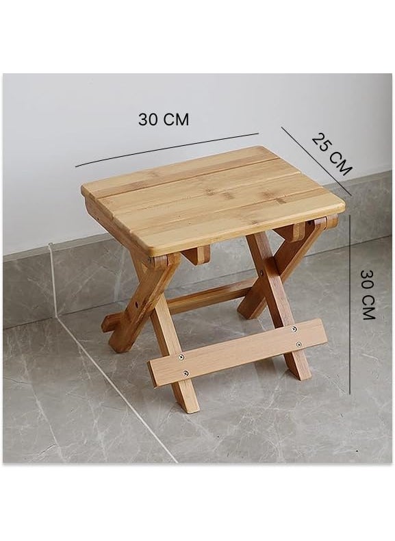 Jolfay Jolfay Wooden Foldable Stool Camping Outdoor Stool Portable Travel Stool Fishing Chairs Household Bamboo Shoeo Changing Stool Small Foldable Solid Wood StoolShower Bench Folding Furniture  - Image 3