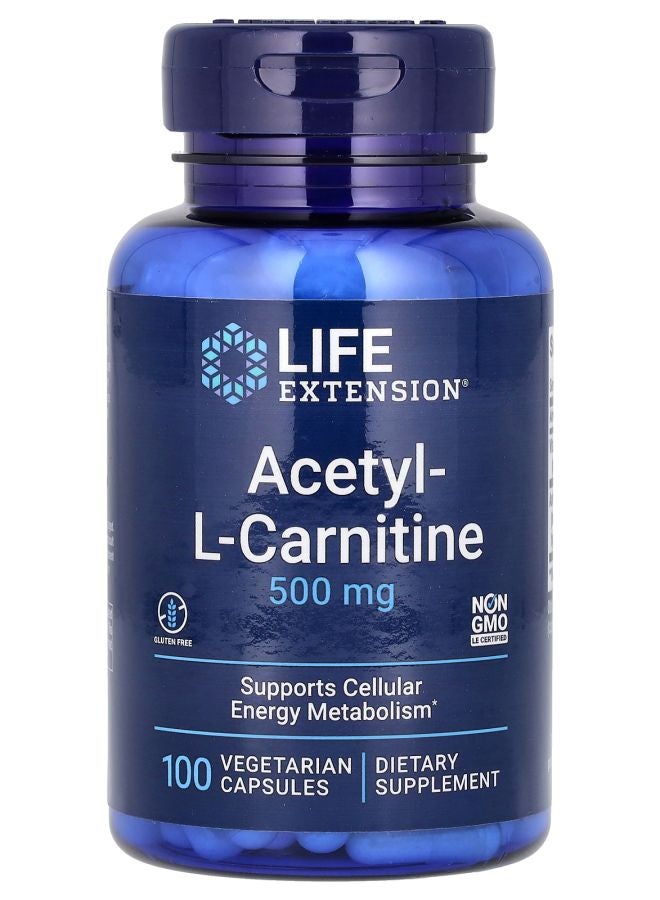أسيتيل-ل-كارنيتين 500 ملغ 100 كبسولة نباتية