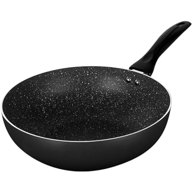 ويلسون مقلاة ووك مضغوطة من الألومنيوم مقاس 26 سم، غير لاصقة، مطلية بالرخام، تعمل بالحث الحراري، CKB4Wk26Gr، باللون الأسود - Image 4