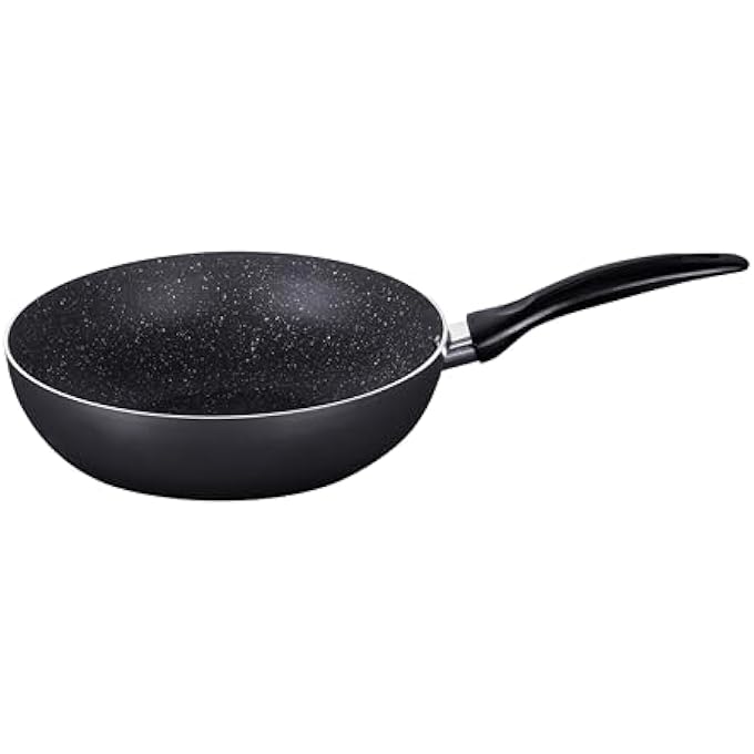 ويلسون مقلاة ووك مضغوطة من الألومنيوم مقاس 26 سم، غير لاصقة، مطلية بالرخام، تعمل بالحث الحراري، CKB4Wk26Gr، باللون الأسود - Image 1