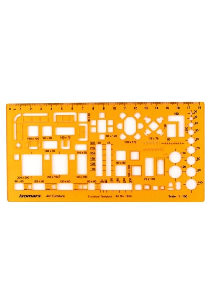 Isomars Architect Furniture 1:100 Scale Template - Image 1