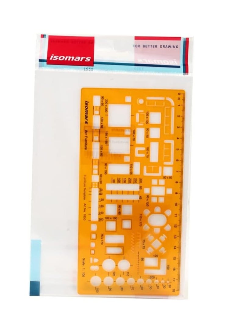 Isomars Architect Furniture 1:100 Scale Template - Image 2