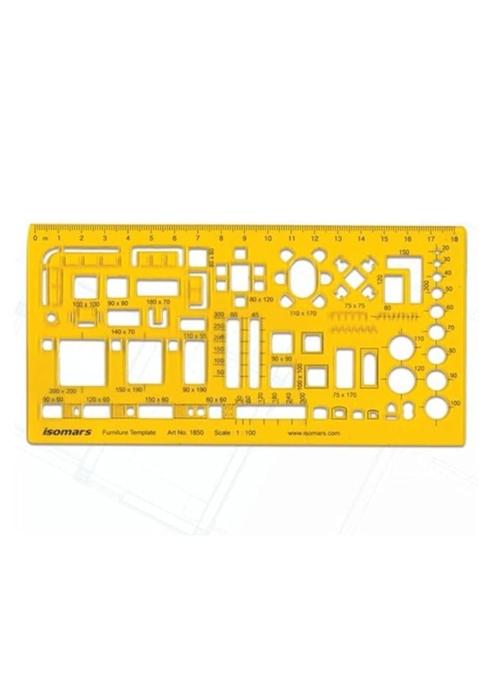 Isomars Architect Furniture 1:100 Scale Template - Image 3