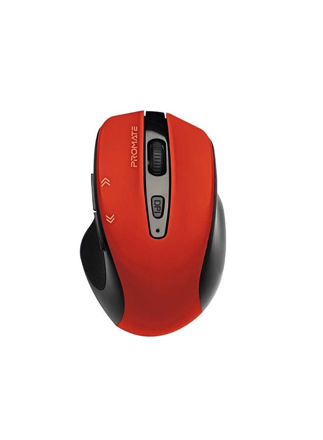 1600DPI Portable 2.4Ghz Precision Tracking EZGrip Ergonomic Mouse with 10m Range, Nano USB Receiver, Adjustable DPI Switch and 6 Programmable Buttons Red