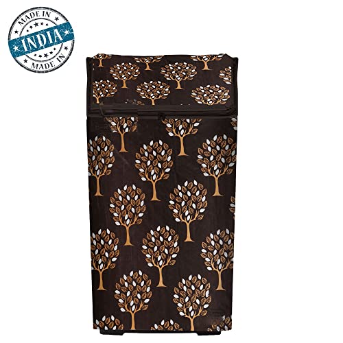 E-Retailer Washing Machine Cover for Top Load 5kg to 7.5kg | Light Weight Dustproof Cover with Zip Enclosure | Tree Print Fully Automatic Washer Protector for Indoor Outdoor Use | Size 23x23x35 Inch - Image 5
