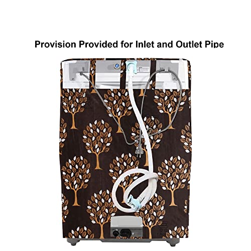 E-Retailer Washing Machine Cover for Top Load 5kg to 7.5kg | Light Weight Dustproof Cover with Zip Enclosure | Tree Print Fully Automatic Washer Protector for Indoor Outdoor Use | Size 23x23x35 Inch - Image 2
