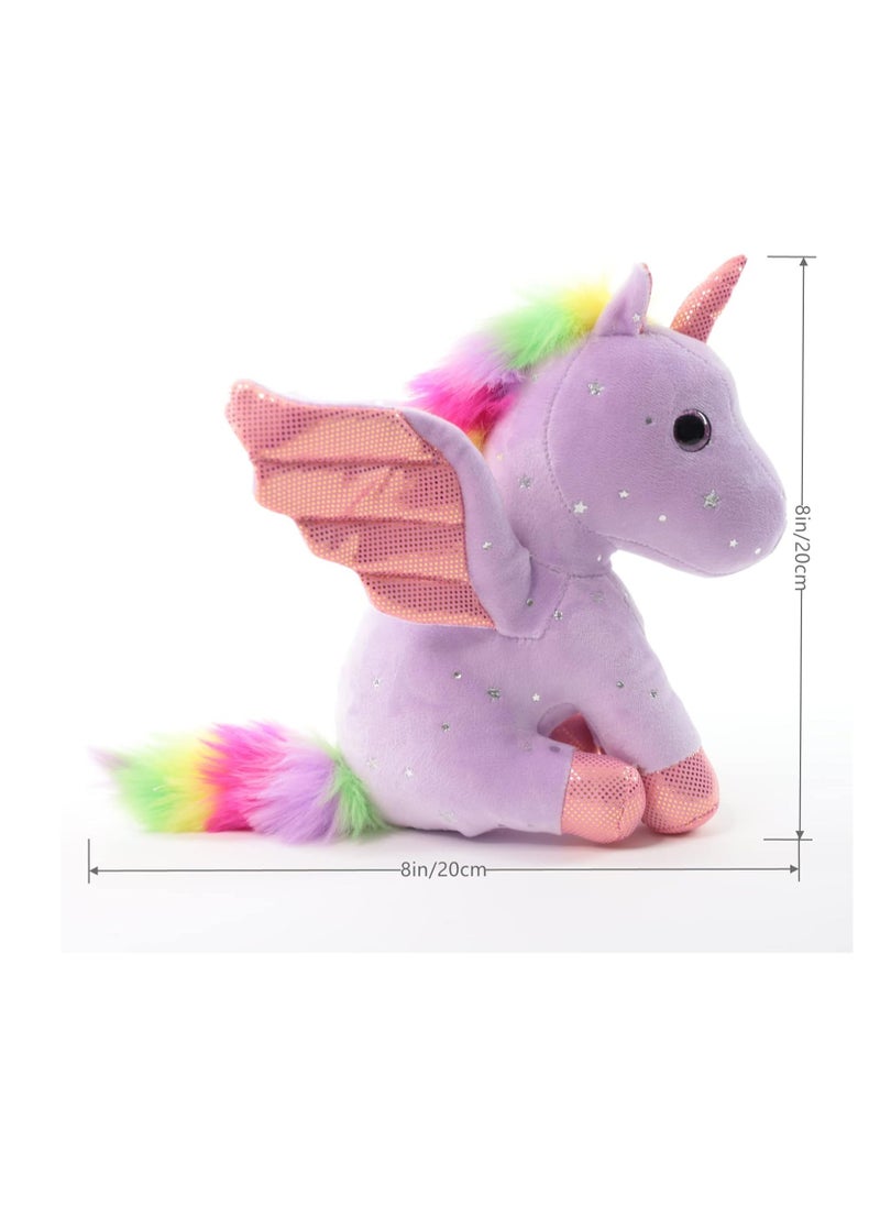 Generic - Unicorn Stuffed Animals 8 inch Cute Unicorn Gift Toys for Girls Unicorns Birthday Gifts Soft Plush Toys Set for Baby Toddler Girls Kids Decor - Image 1