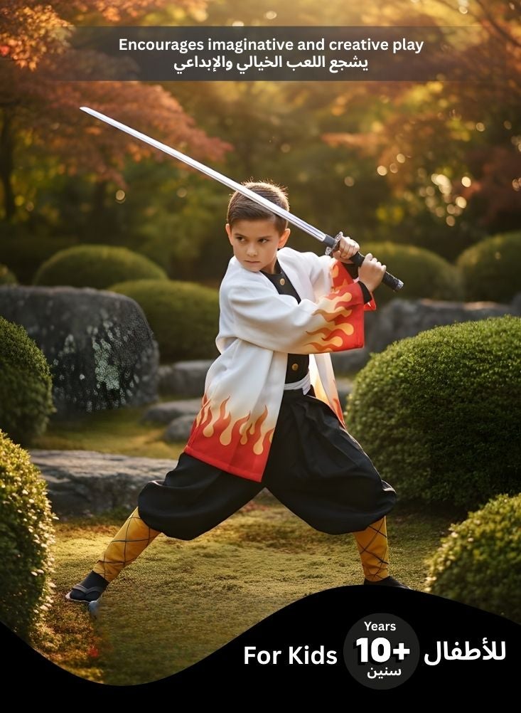 بريميم لعبة سيف كاتانا خشبي للأطفال مستوحاة من شخصية غيو توميوكا من أنمي قاتل الشياطين - غمد أزرق، سيف ساموراي خشبي على طراز هاشيرا الماء، مناسب للعب الأدوار. - Image 2