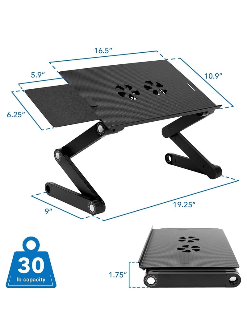 Green Tiger Laptop Stand with Built-in Cooling Fans and Mouse Pad Tray, Easy to Use Ergonomic Laptop Stand for Bed, Couch, and Table, Portable and Lightweight - Image 2