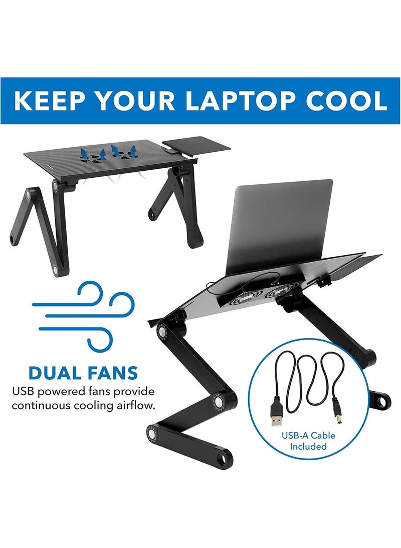 Green Tiger Laptop Stand with Built-in Cooling Fans and Mouse Pad Tray, Easy to Use Ergonomic Laptop Stand for Bed, Couch, and Table, Portable and Lightweight - Image 4