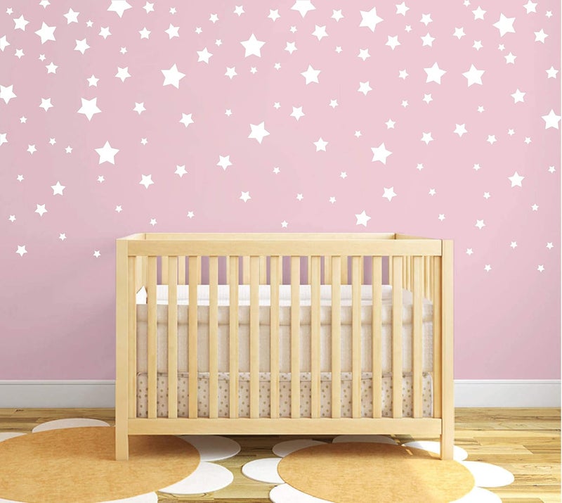 GESTYZ 190 Pieces Star Wall Decals Matte Vinyl Nursery Decor Easy to Use Removable for Kids Baby Girls Boys Bedroom Home Decor Stickers Y17 White - Image 3