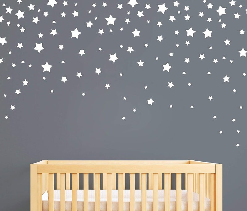 GESTYZ 190 Pieces Star Wall Decals Matte Vinyl Nursery Decor Easy to Use Removable for Kids Baby Girls Boys Bedroom Home Decor Stickers Y17 White - Image 2