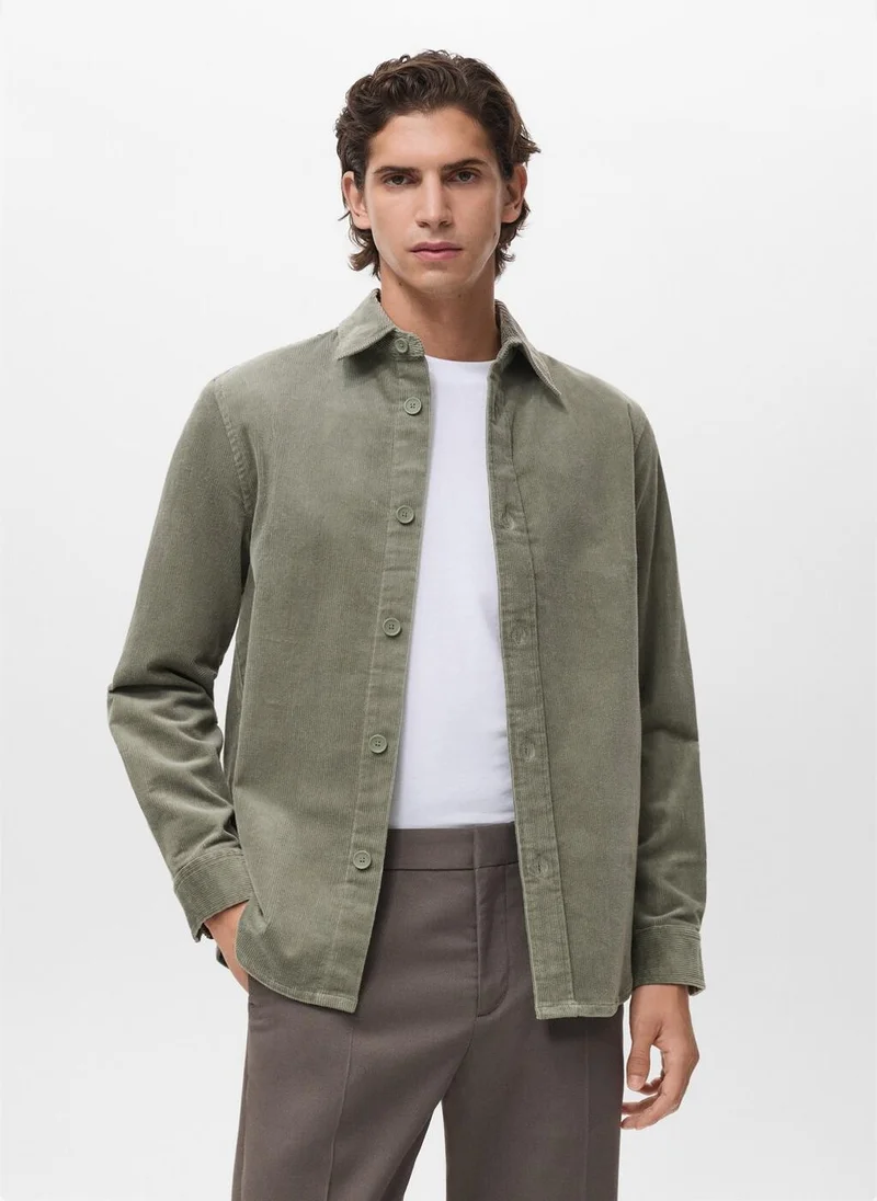 Mango Man Corduroy cotton overshirt
