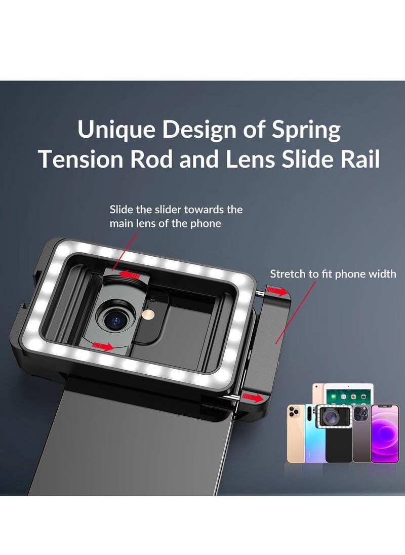 15x Mobile Macro Lens with LED Fill Light, 15x Macro Lens + 17mm Thread Lens Adapter, All-in-one Lens Mobile Adapter for Android/iPhone, Lens Attachment (Fit for Almost All Mobile Phones) Highlights