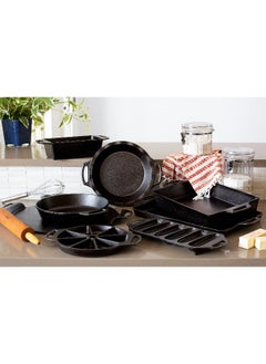 LODGE BW10BSK 10.25 Inch Seasoned Cast Iron Baker s Skillet  Black  - Image 1