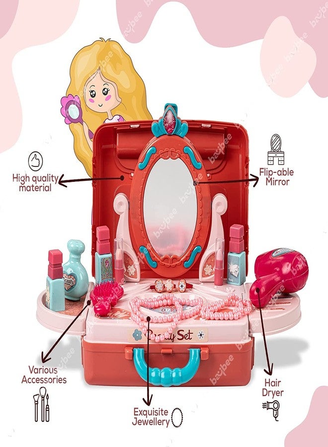 GoodLuck Baybee Beauty Set Dressing Table & Suitcase Beauty Kids Make Up Dresser Kit - Makeup Set Include Makeup Accessories for Girls (3 in 1) - Image 4