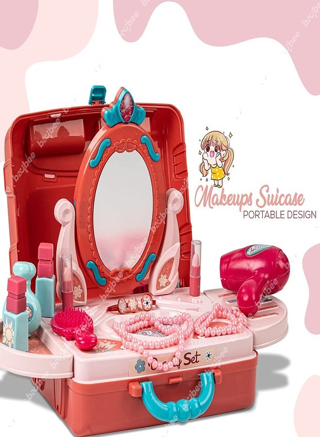 GoodLuck Baybee Beauty Set Dressing Table & Suitcase Beauty Kids Make Up Dresser Kit - Makeup Set Include Makeup Accessories for Girls (3 in 1) - Image 3
