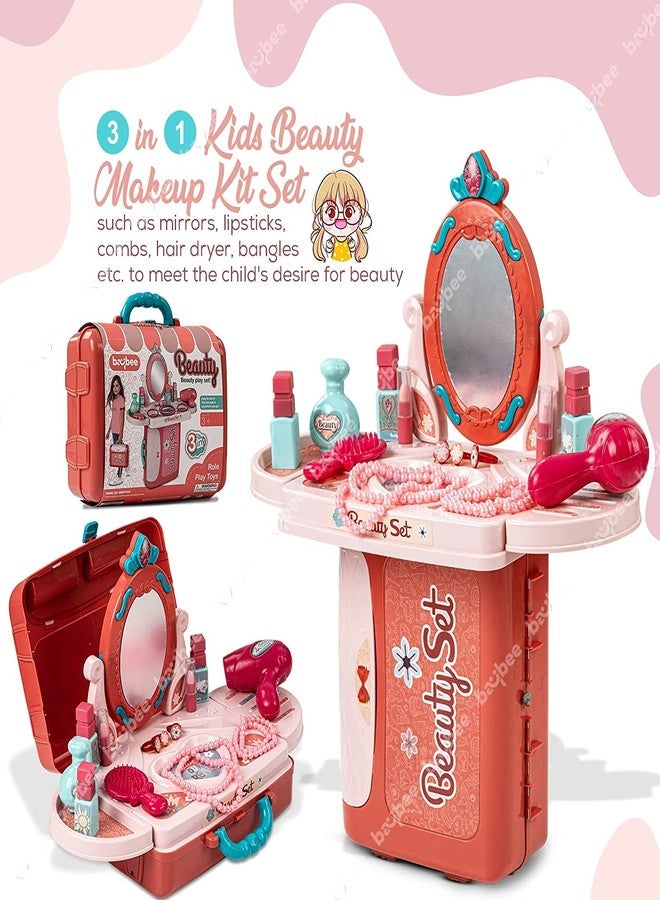 GoodLuck Baybee Beauty Set Dressing Table & Suitcase Beauty Kids Make Up Dresser Kit - Makeup Set Include Makeup Accessories for Girls (3 in 1) - Image 2
