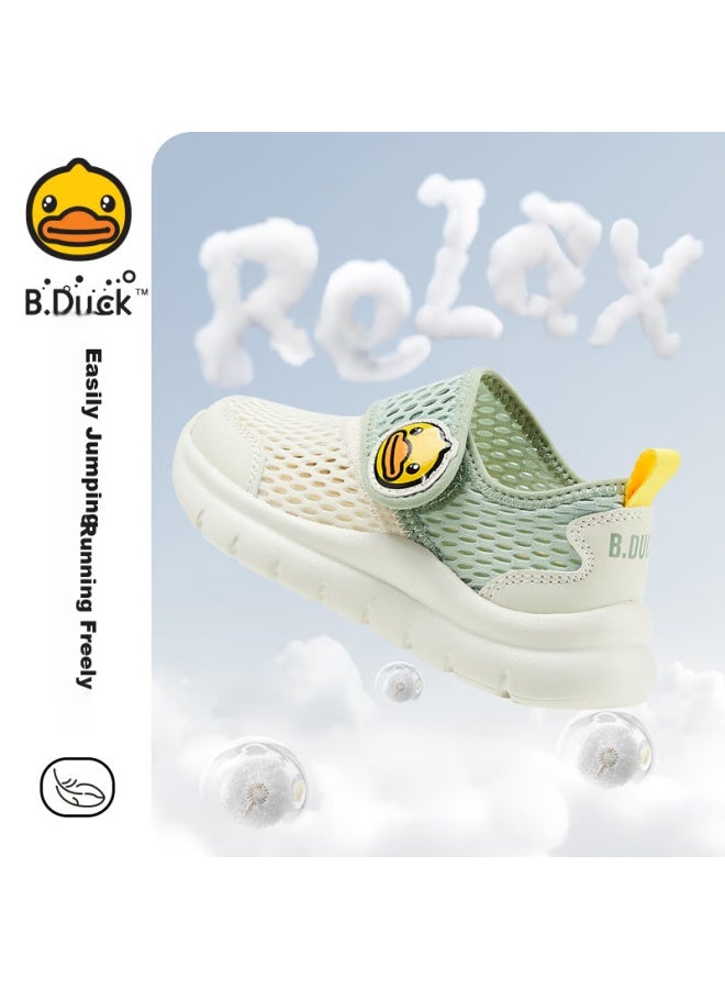 B.duck Children's Walking Shoes, Single Mesh Shoes For Boys And Girls, Baby Breathable Mesh Sneakers, 3967 White And Blue, Size 24 - Image 2