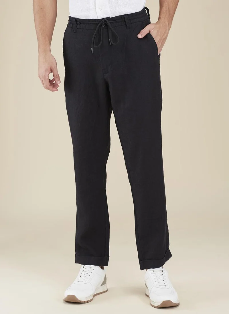Being Human BLACK Men Classic Regular Fit Mid-Rise Chinos Trousers for Men | Best Price UAE