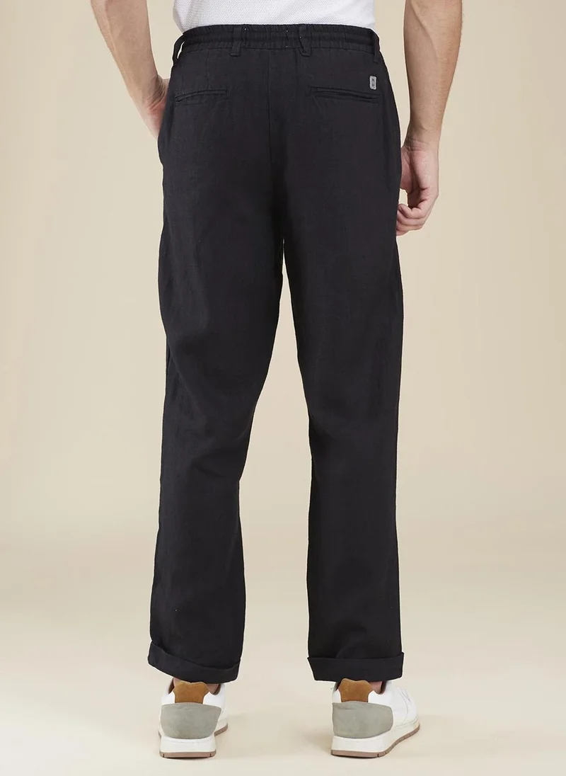 Being Human BLACK Men Classic Regular Fit Mid-Rise Chinos Trousers for Men | Best Price UAE