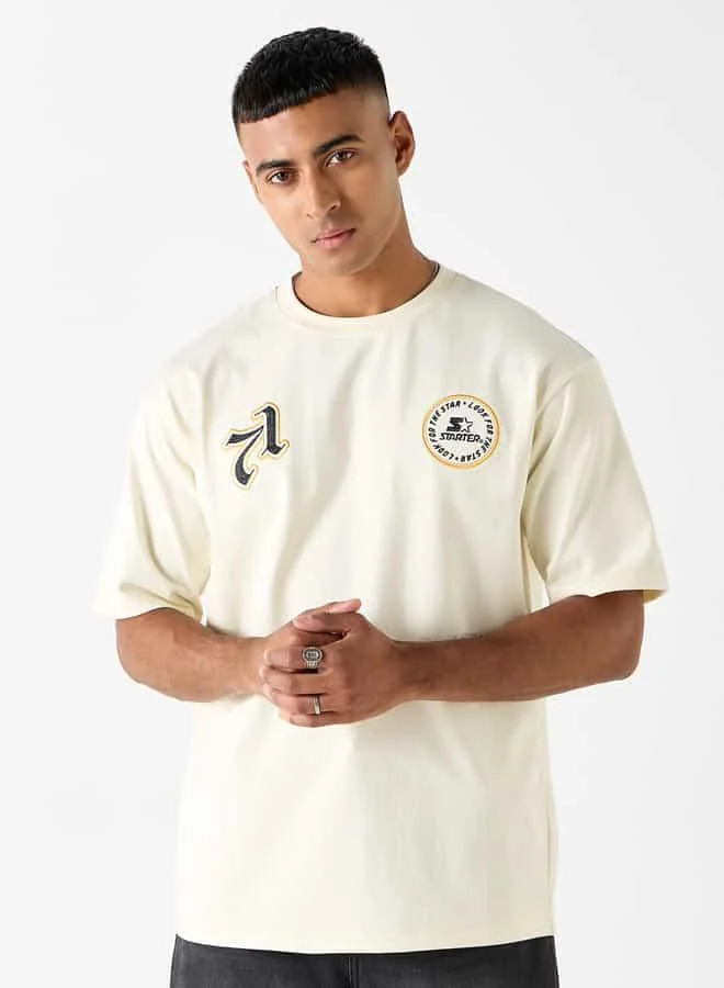 STARTER Starter Slogan Print T-shirt with Short Sleeves