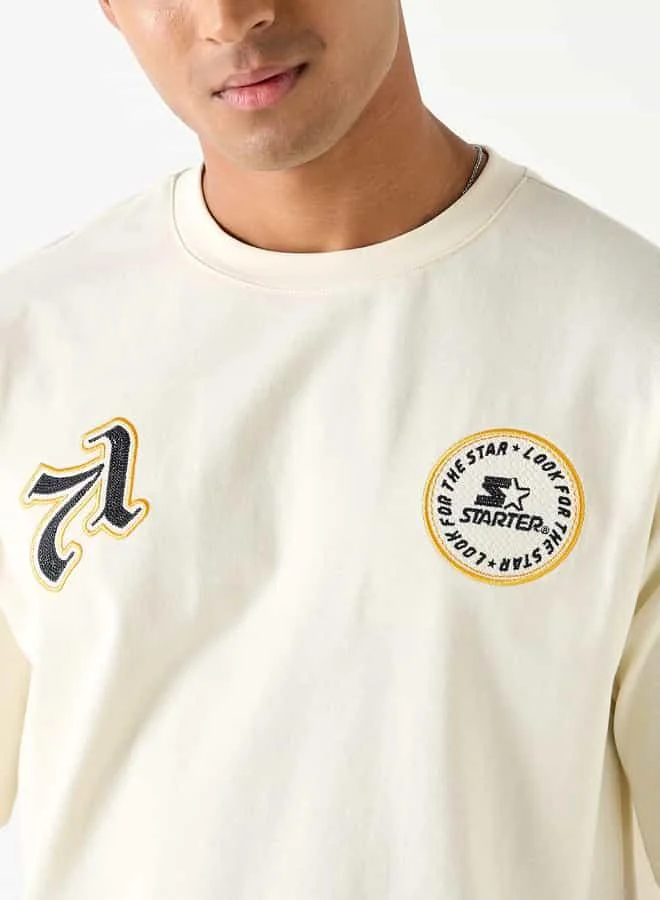 STARTER Starter Slogan Print T-shirt with Short Sleeves