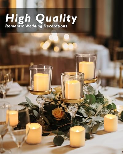 Homemory 12Pack Flickering Flameless Votive Candles, 200+Hour Electric Fake Candles, Battery Operated LED Tealight for Wedding, Outdoor, Table, Festival (Warm White,Battery Included) - Image 5