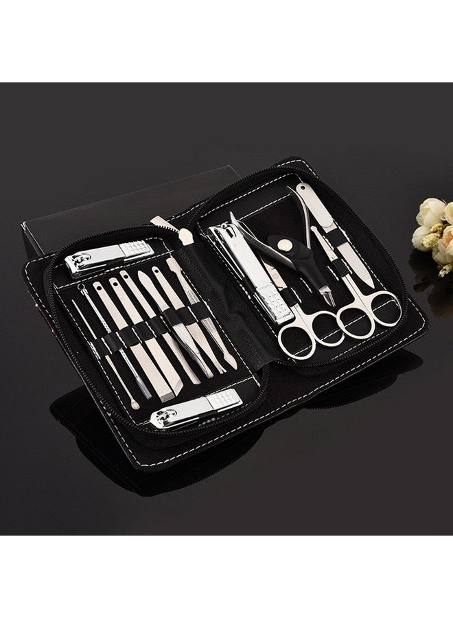 فانتوم سكاي مجموعة مانيكير وباديكير من فانتوم سكاي، 15 قطعة من الفولاذ المقاوم للصدأ، مقص أظافر، منظف، مجموعة عناية بالبشرة - مجموعة أدوات مقص أظافر مثالية للاستخدام المهني واليومي - Image 3