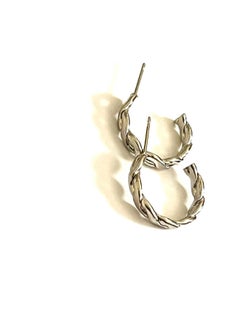 Trio Earrings Silver Braid Semi Circled Earrings  - Image 2