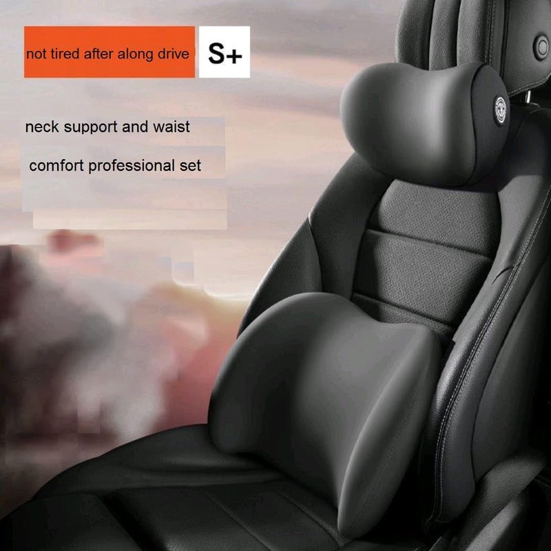 Lampostick Car Neck and Back Cushion Lumbar Support Pillow for Office Chair and Car SeatSoftness Memory Foam Comfortable Ergonomic Design for Neck and Back Rest Pillow Black - Image 5