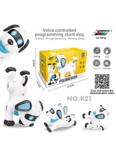 Generic Intelligent Robot Dog Children's Toy Educational Boy Electric Robot Dog Walking Will Call The Baby 2022 New-Color:Voice-controlled Programming Stunt Dog  - Image 1