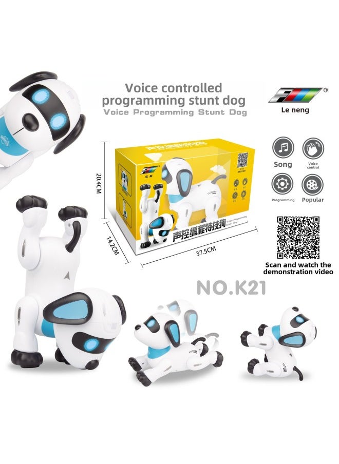 Generic - Intelligent Robot Dog Children's Toy Educational Boy Electric Robot Dog Walking Will Call The Baby 2022 New-Color:Voice-controlled Programming Stunt Dog - Image 1