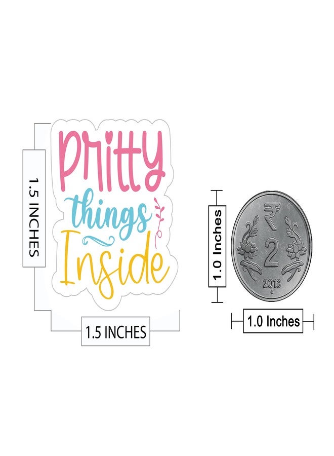 D2C Pritty Things Inside Thank You Stickers for Small Business & Packaging, 3.8 cm Square Decorative Labels, Multi-Color - Ideal for Gifts & Crafts (77) - Image 3