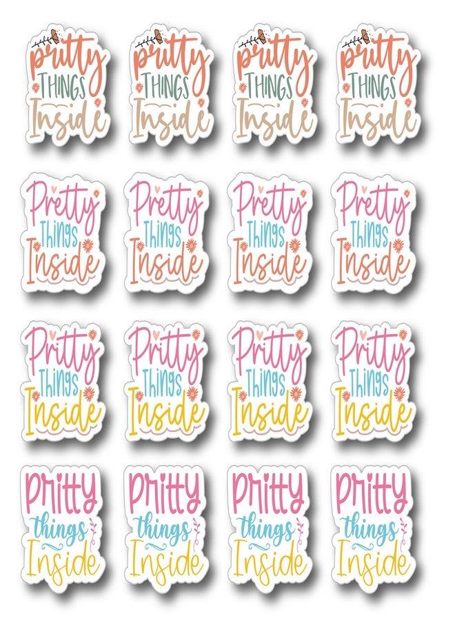 D2C Pritty Things Inside Thank You Stickers for Small Business & Packaging, 3.8 cm Square Decorative Labels, Multi-Color - Ideal for Gifts & Crafts (77) - Image 1