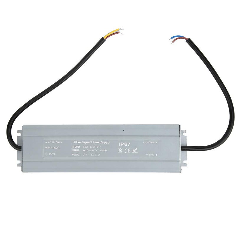 120W IP67 Waterproof LED Driver Power Supply 24V Low Voltage Transformer Outdoor Use - Image 1