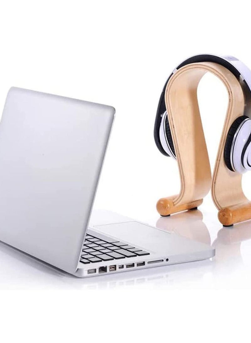 Y&D Headphone Stand Wooden Birch Wood Gaming Headset Display Stand, headphone stand, Earphone Holder Hanger White Birch, - Image 2