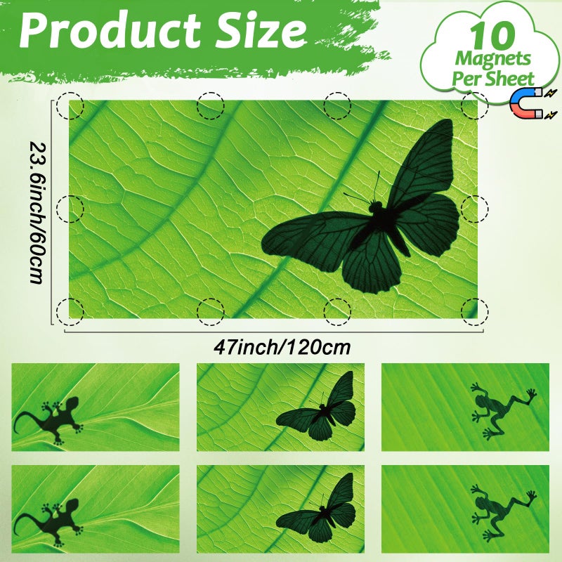 Wiooffen 6 Pcs Fluorescent Light Covers with 60 Magnets Decorative for Classroom Ceiling Lights 4 x 2 Feet Magnetic Light Cover Filter Easy Install for Office Hospital Home Ceiling Supplies (Green Leaf Frog) - Image 2