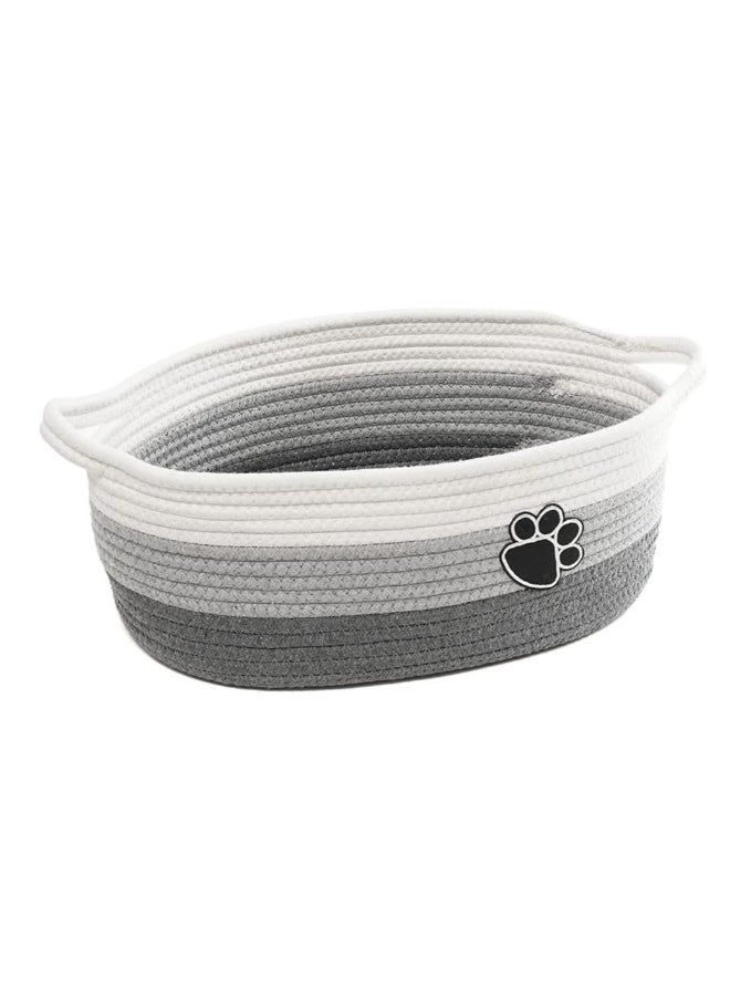 Generic Woven Cotton Rope Storage Basket Laundry Basket Organizer Small Baskets for Organizing Rope Storage Basket with Handle Cute Cotton Basket Nursery Gift Dog Toy Storage Bins Toy Organizer  - Image 1