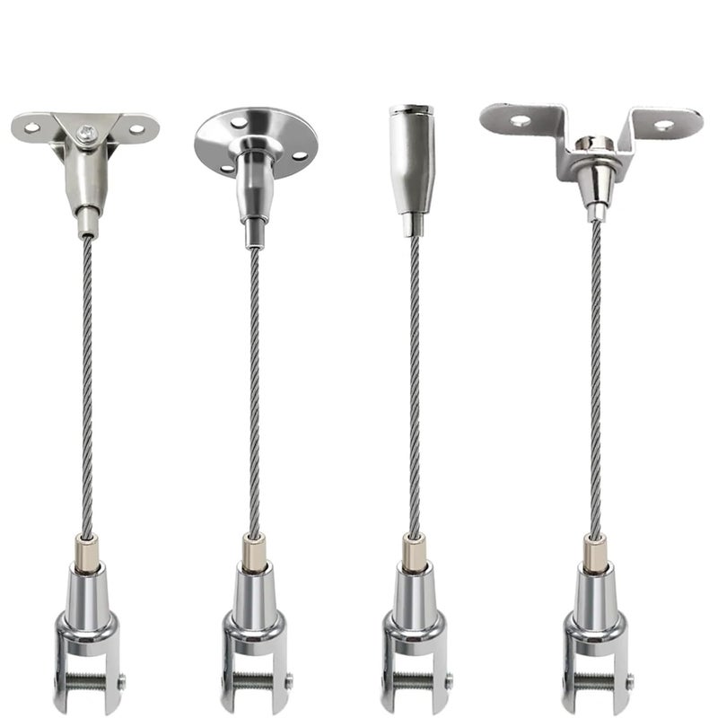 طقم تعليق حبل سلكي من الفولاذ المقاوم للصدأ 6 قطع قابل للتعديل 1.5 مم للوحة الإعلانات سقف أكريليك لون B مقاس 0.5 م - Image 2