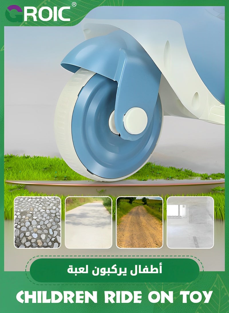 GROIC دراجة نارية للأطفال، سيارة ركوب للأطفال، دراجة نارية كهربائية تعمل بالبطارية 6 فولت مع مصابيح أمامية LED، موسيقى، دواسة، للأمام/الاحتياطي، ألعاب دراجات نارية بثلاث عجلات، سكوتر كهربائي للأطفال بمقبض دفع يدوي - Image 5