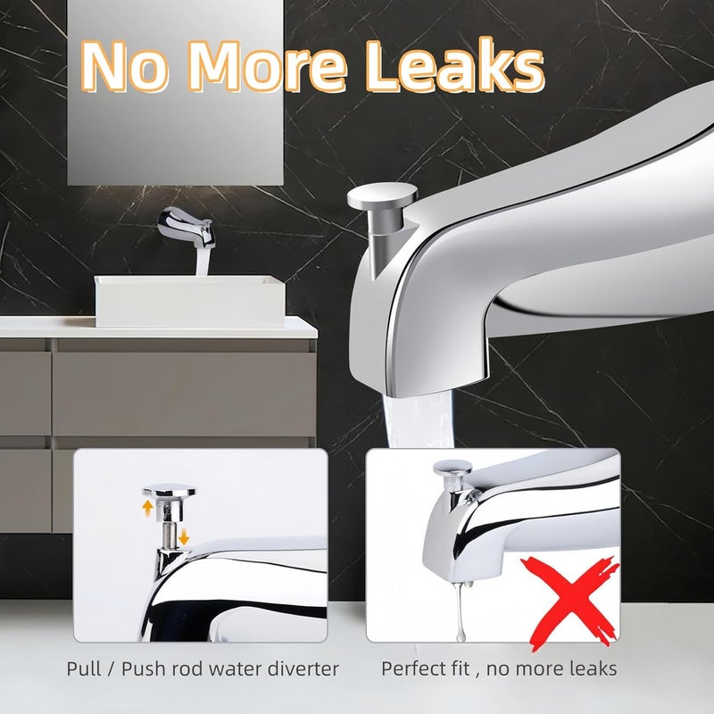 Totalize Bathtub Faucet Easy to Install Tub Spout with Diverter,American Standard Tub Faucet Replacement Fits 1/2" Copper Water Tube(5/8" Diameter) with Hex Wrench Chrome Finish - Image 3