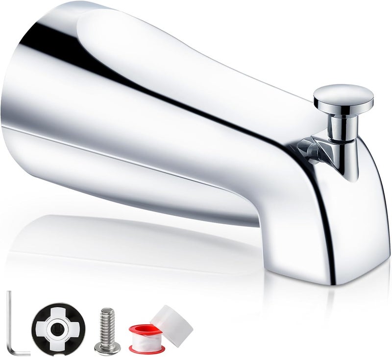 Totalize Bathtub Faucet Easy to Install Tub Spout with Diverter,American Standard Tub Faucet Replacement Fits 1/2" Copper Water Tube(5/8" Diameter) with Hex Wrench Chrome Finish - Image 1